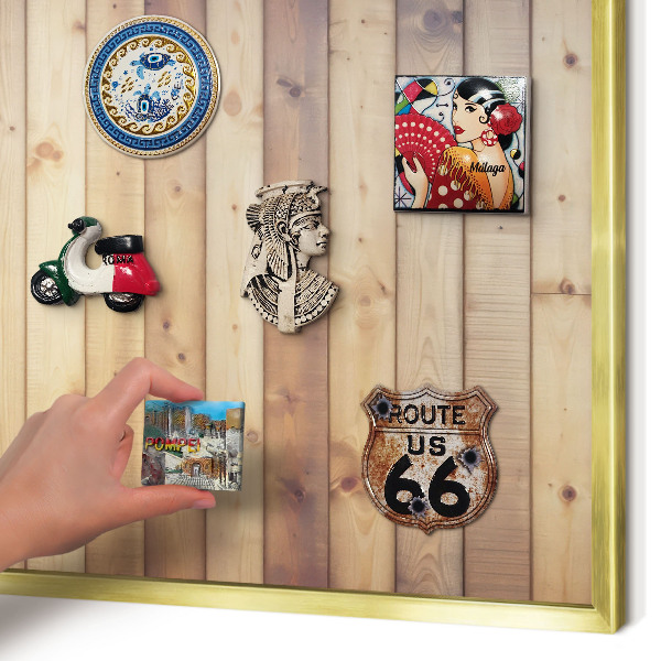 Magnetic board for magnets in a gold frame Wooden boards