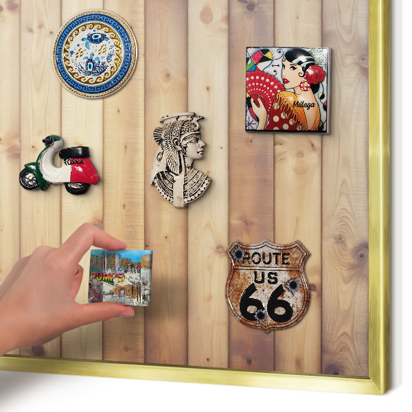 Magnetic board for magnets in a gold frame Wooden boards