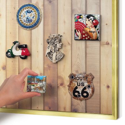 Magnetic board for magnets in a gold frame Wooden boards