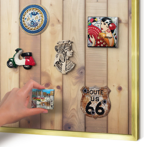 Magnetic board for magnets in a gold frame Wooden boards