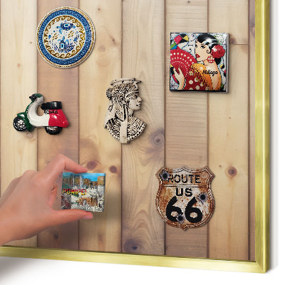 Magnetic board for magnets in a gold frame Wooden boards
