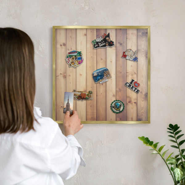 Magnetic board for magnets in a gold frame Wooden boards