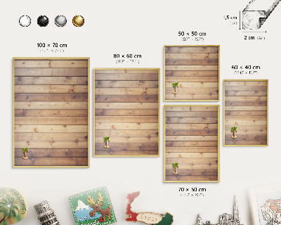 Magnetic board for magnets in a gold frame Wooden boards