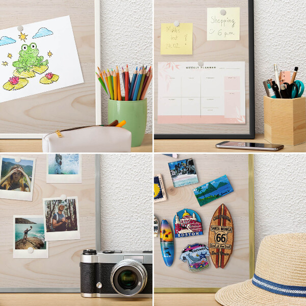 Magnetic board for magnets in a gold frame Wooden pattern