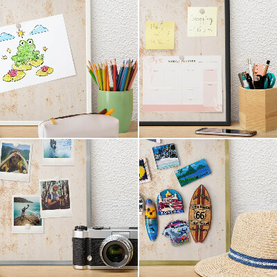 Magnetic board for magnets in a gold frame Rusty texture