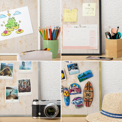 Magnetic board for magnets in a gold frame Rusty texture