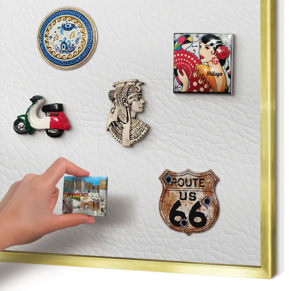Magnetic board for magnets in a gold frame Elegant texture