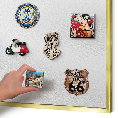 Magnetic board for magnets in a gold frame Elegant texture