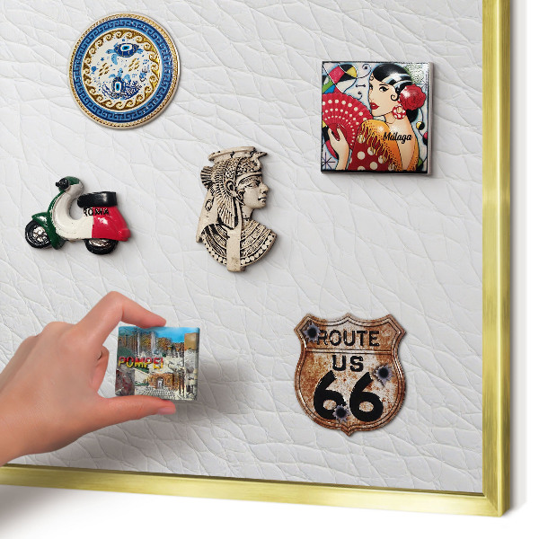 Magnetic board for magnets in a gold frame Elegant texture