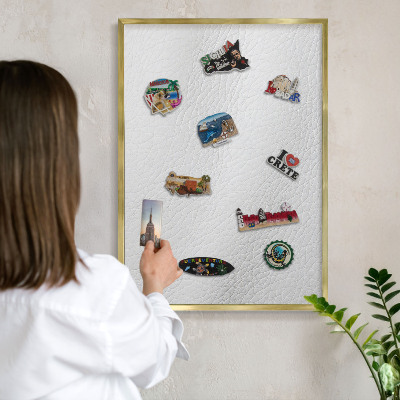 Magnetic board for magnets in a gold frame Elegant texture