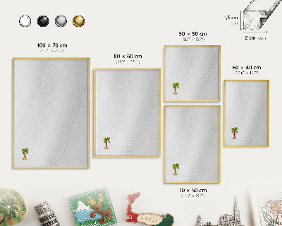 Magnetic board for magnets in a gold frame Elegant texture