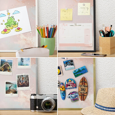 Metal magnet board with a gold frame Pastel harmony
