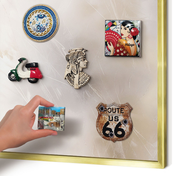 Magnetic board for magnets in a gold frame Soft lightness