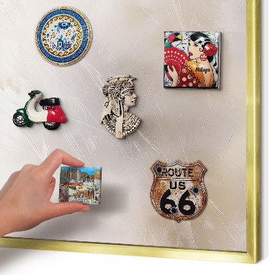Magnetic board for magnets in a gold frame Soft lightness