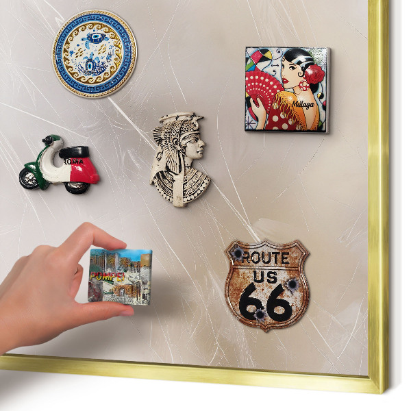 Magnetic board for magnets in a gold frame Soft lightness