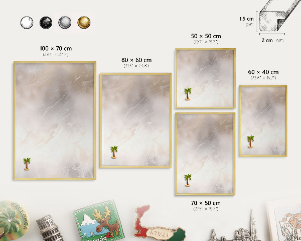 Magnetic board for magnets in a gold frame Soft lightness