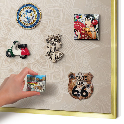 Magnetic board for magnets in a gold frame Mandala pattern