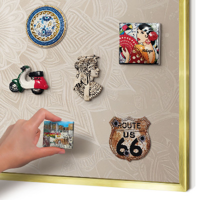 Magnetic board for magnets in a gold frame Mandala pattern