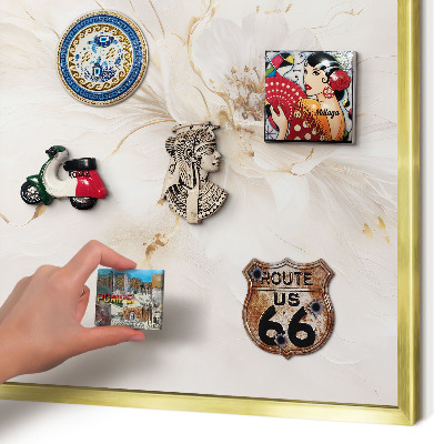 Magnetic board for magnets in a gold frame Floral elegance