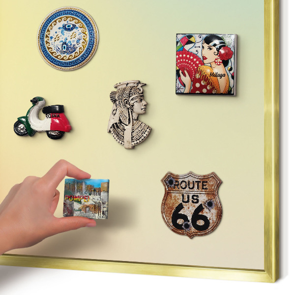 Magnetic board for magnets in a gold frame Color transition