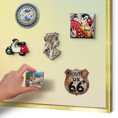 Magnetic board for magnets in a gold frame Color transition