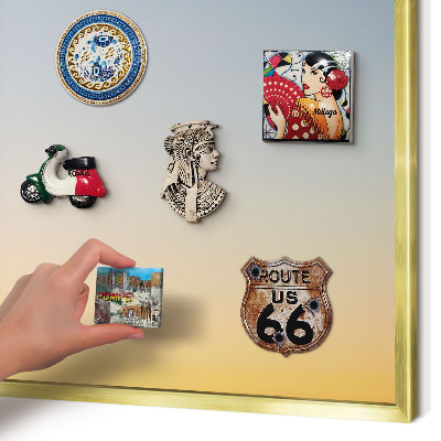 Metal magnet board with a gold frame Pastel gradient