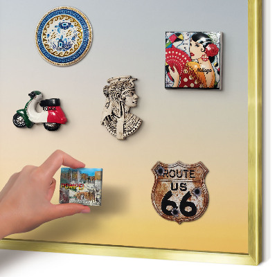 Metal magnet board with a gold frame Pastel gradient