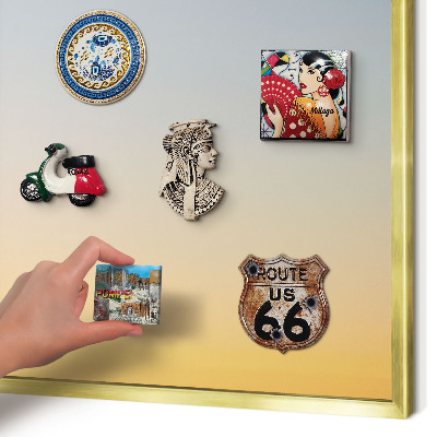 Metal magnet board with a gold frame Pastel gradient