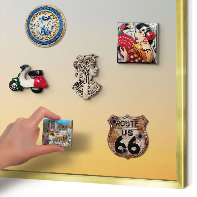 Metal magnet board with a gold frame Pastel gradient