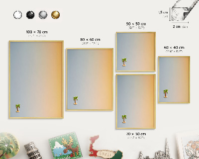 Metal magnet board with a gold frame Pastel gradient