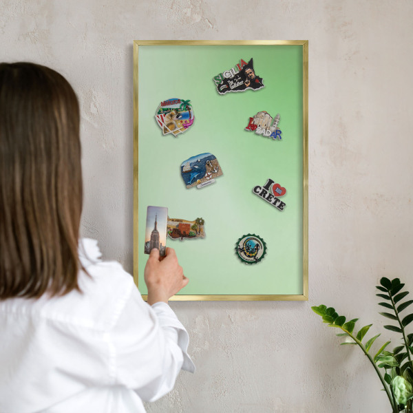 Magnetic board for magnets in a gold frame Green harmony