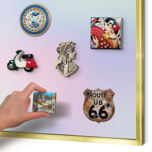 Metal magnet board with a gold frame Pastel gradient