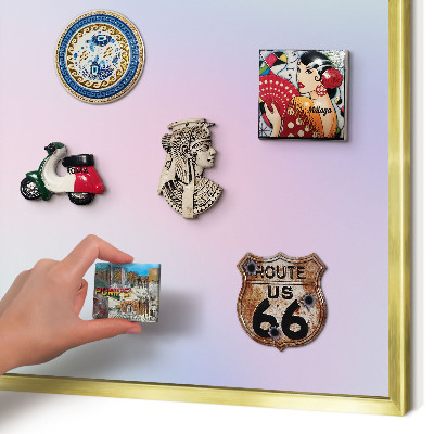 Metal magnet board with a gold frame Pastel gradient