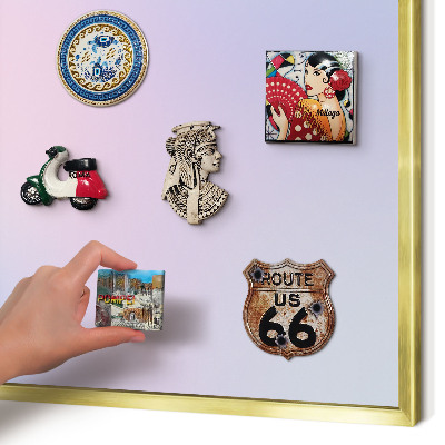Metal magnet board with a gold frame Pastel gradient
