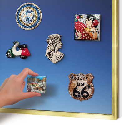 Magnetic board for magnets in a gold frame Blue gradients