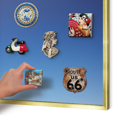 Magnetic board for magnets in a gold frame Blue gradients