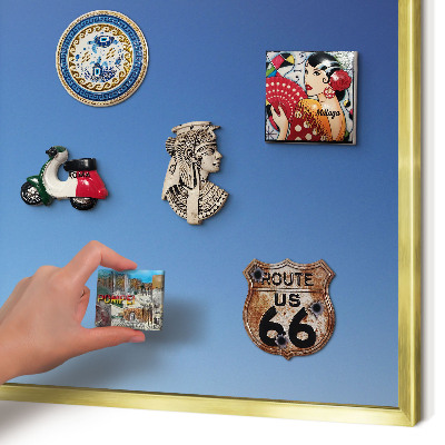 Magnetic board for magnets in a gold frame Blue gradients