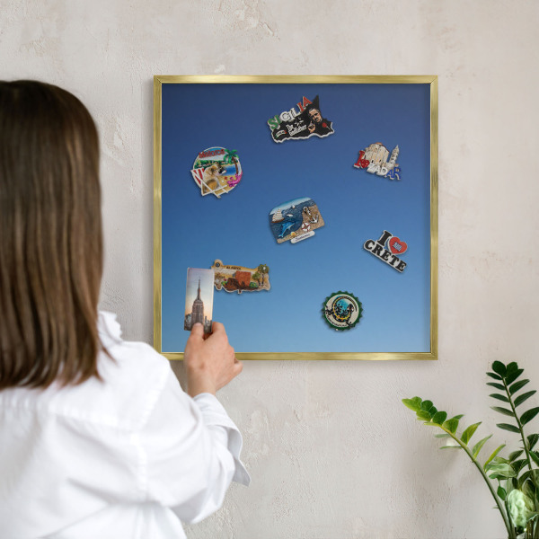 Magnetic board for magnets in a gold frame Blue gradients