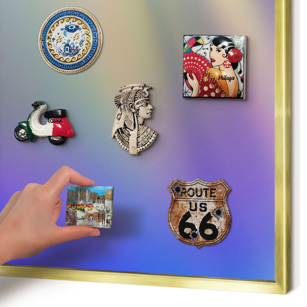 Metal magnet board with a gold frame Subtle gradient
