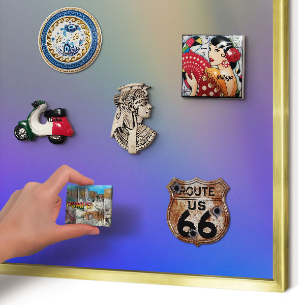 Metal magnet board with a gold frame Subtle gradient