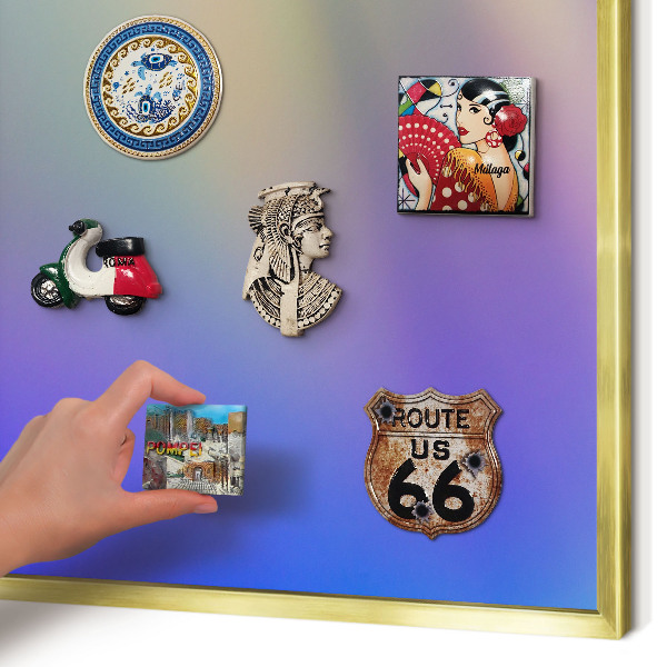 Metal magnet board with a gold frame Subtle gradient