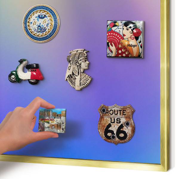 Metal magnet board with a gold frame Subtle gradient