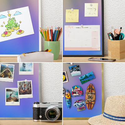 Metal magnet board with a gold frame Subtle gradient
