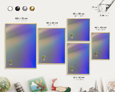 Metal magnet board with a gold frame Subtle gradient