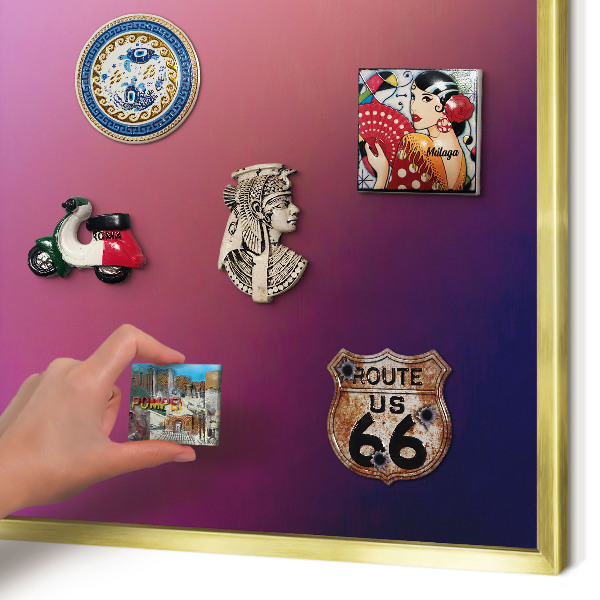 Magnetic board for magnets in a gold frame Colors of harmony