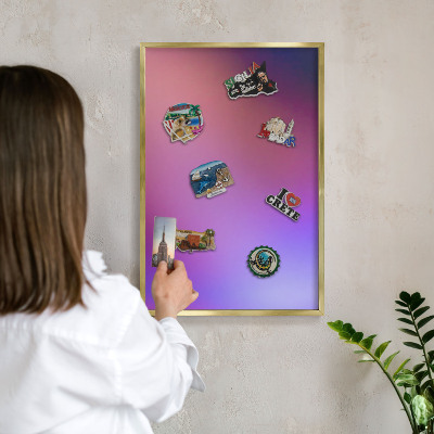 Magnetic board for magnets in a gold frame Colors of harmony