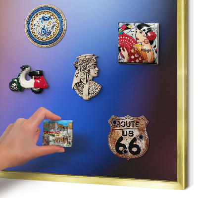 Metal magnet board with a gold frame Colors of Balance