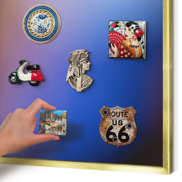 Metal magnet board with a gold frame Colors of Balance