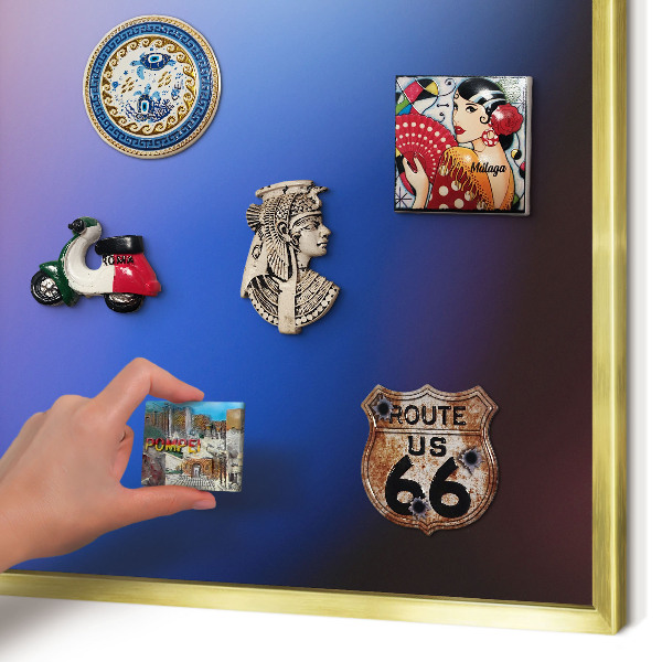 Metal magnet board with a gold frame Colors of Balance