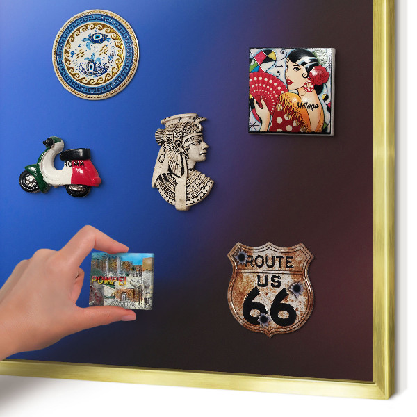 Metal magnet board with a gold frame Colors of Balance